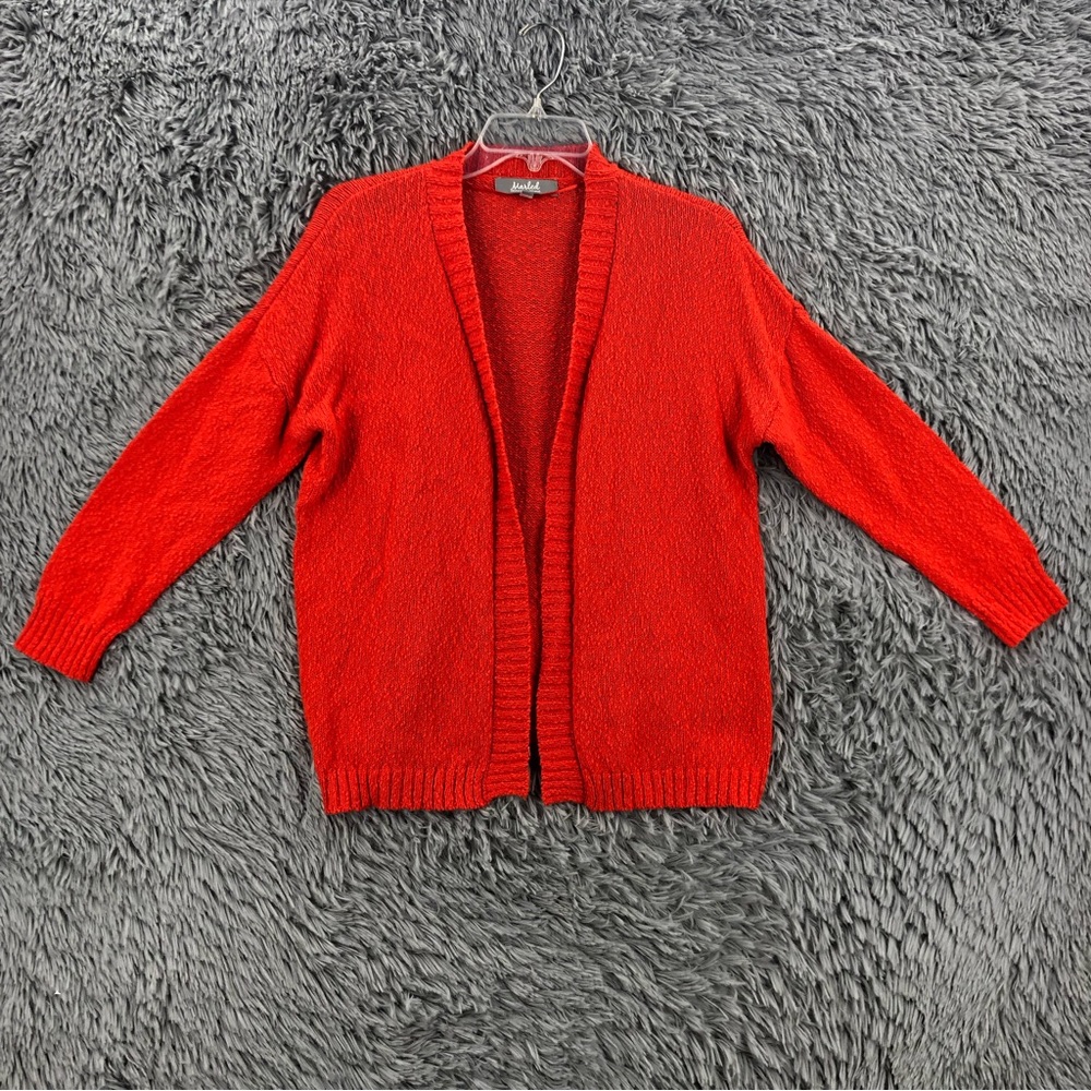 Marled Cardigan Sweater Womens Medium Red Reunited Clothing